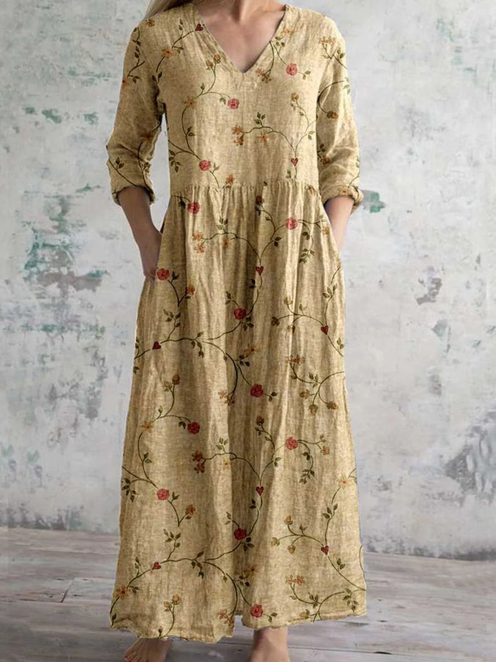 Seraphine | Women's Chiffon Floral V-Neck Maxi Dress