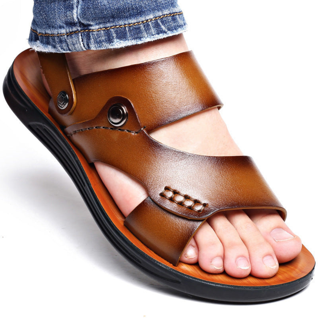 Seren | Women's Leather Open-Toe Slingback Sandals