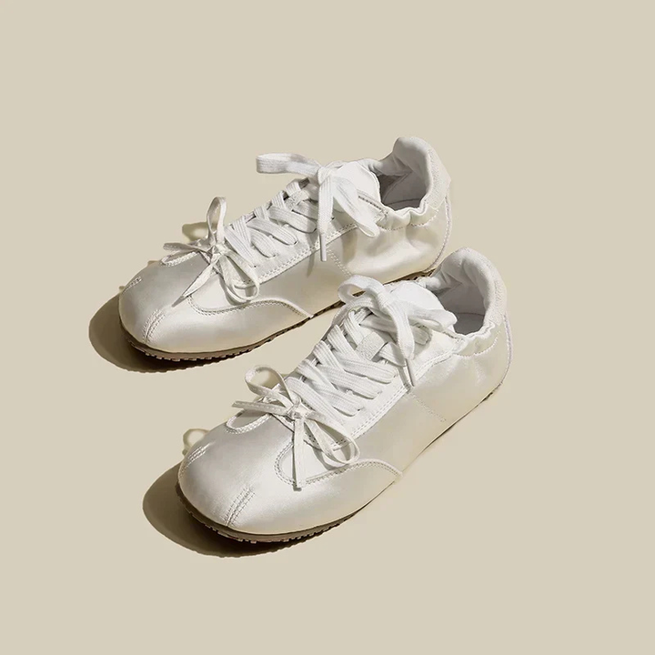 Sienna | Women's Satin Floral Lace-Up Sneakers