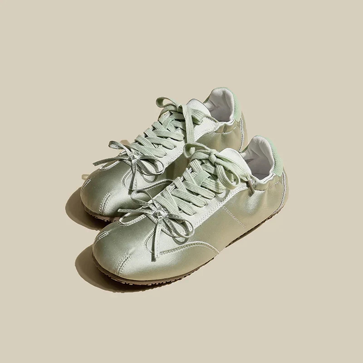 Sienna | Women's Satin Floral Lace-Up Sneakers