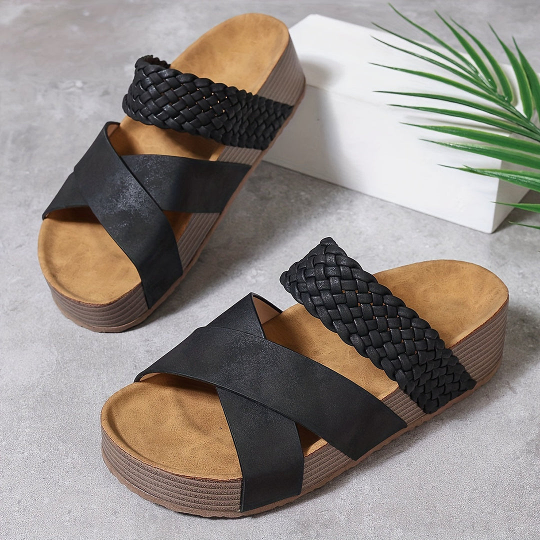 Nina's Casual Edge | Braided Platform Sandals