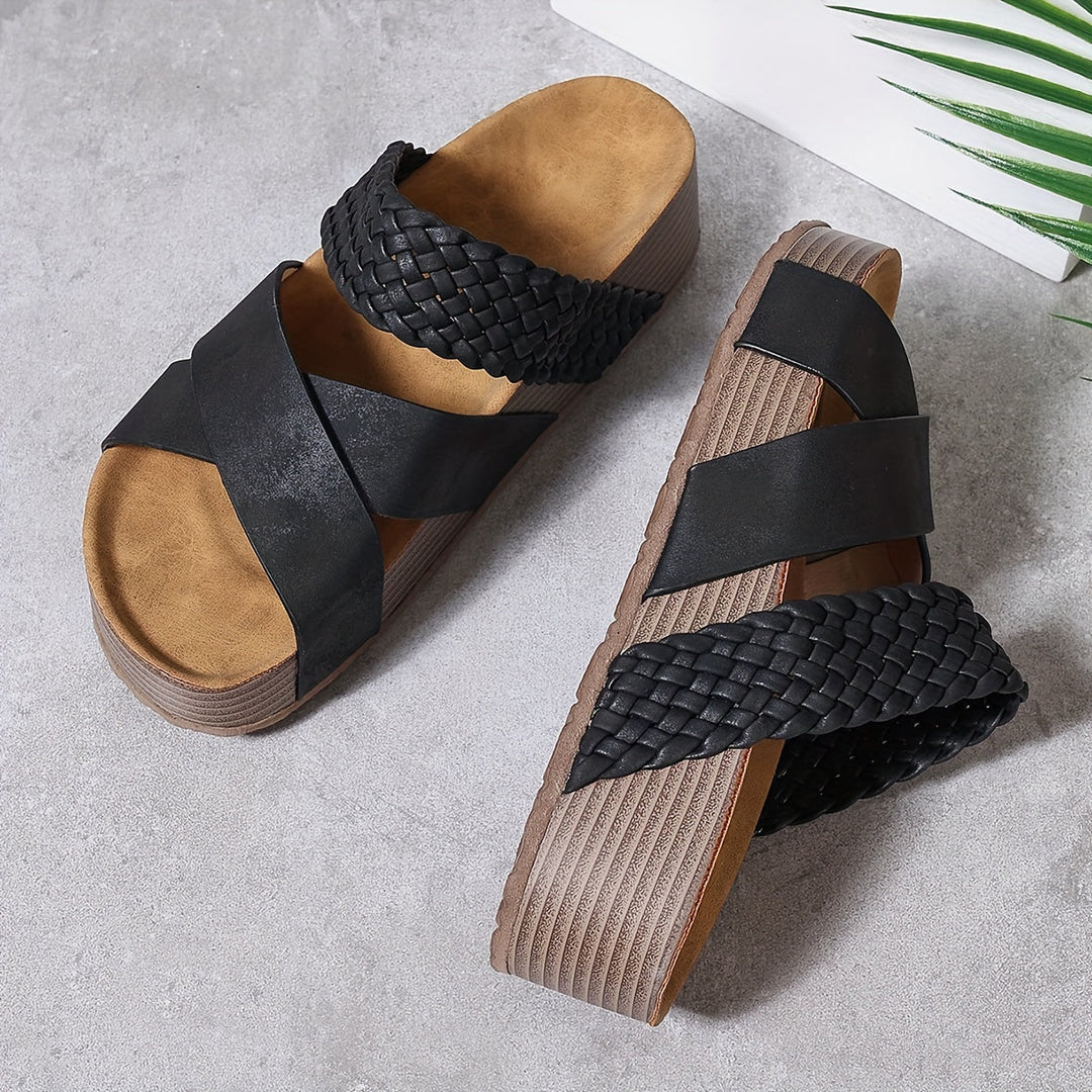Nina's Casual Edge | Braided Platform Sandals
