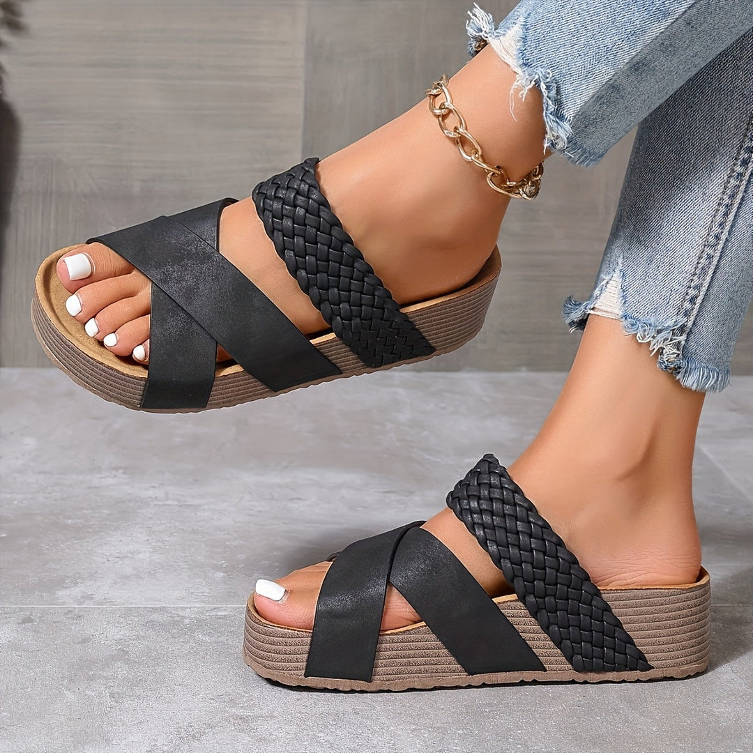 Nina's Casual Edge | Braided Platform Sandals
