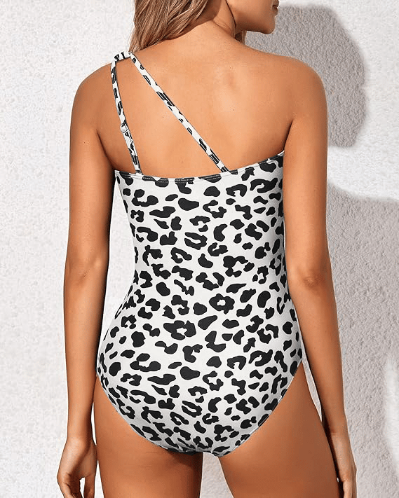 Sloane | Women's Compression Ruched One-Shoulder One-Piece Swimsuit