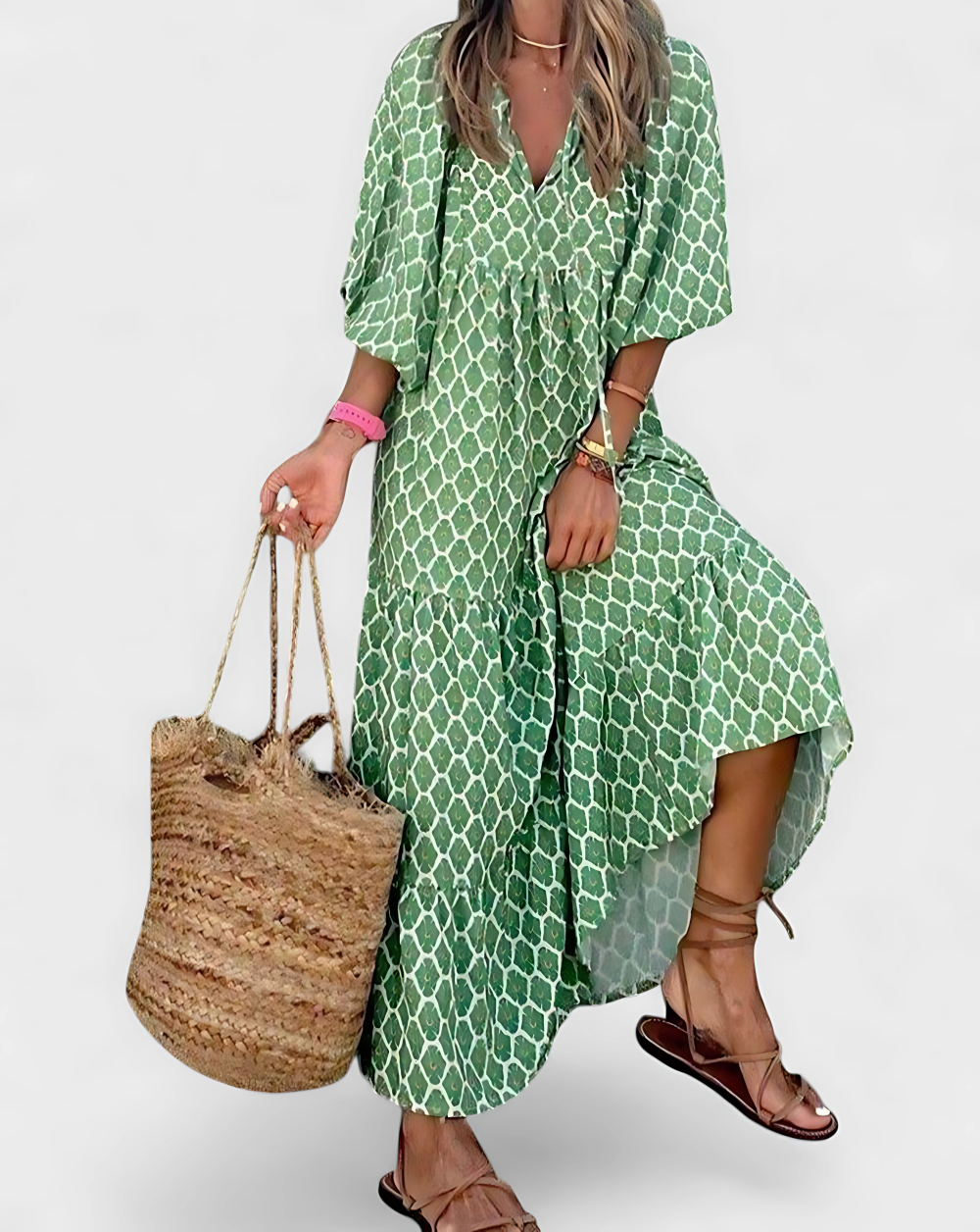 Nora's Carefree Days | Relaxed Polka Dot Midi Dress