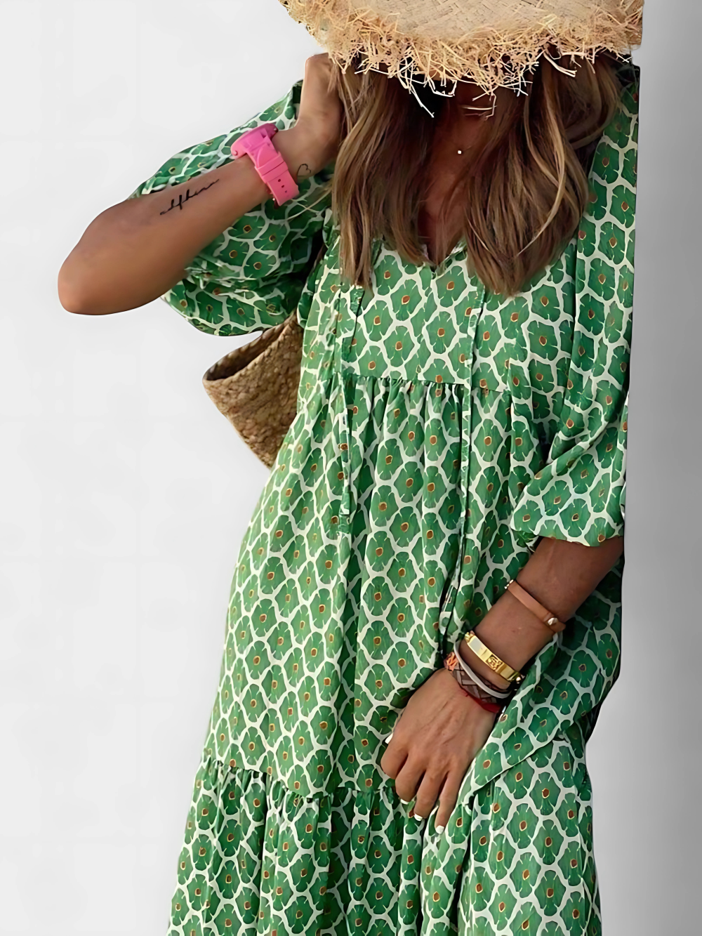 Nora's Carefree Days | Relaxed Polka Dot Midi Dress