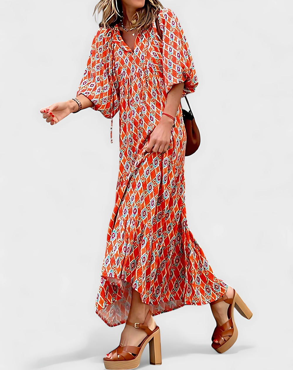 Nora's Carefree Days | Relaxed Polka Dot Midi Dress