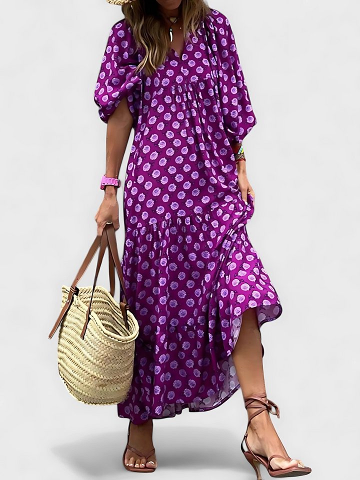 Nora's Carefree Days | Relaxed Polka Dot Midi Dress