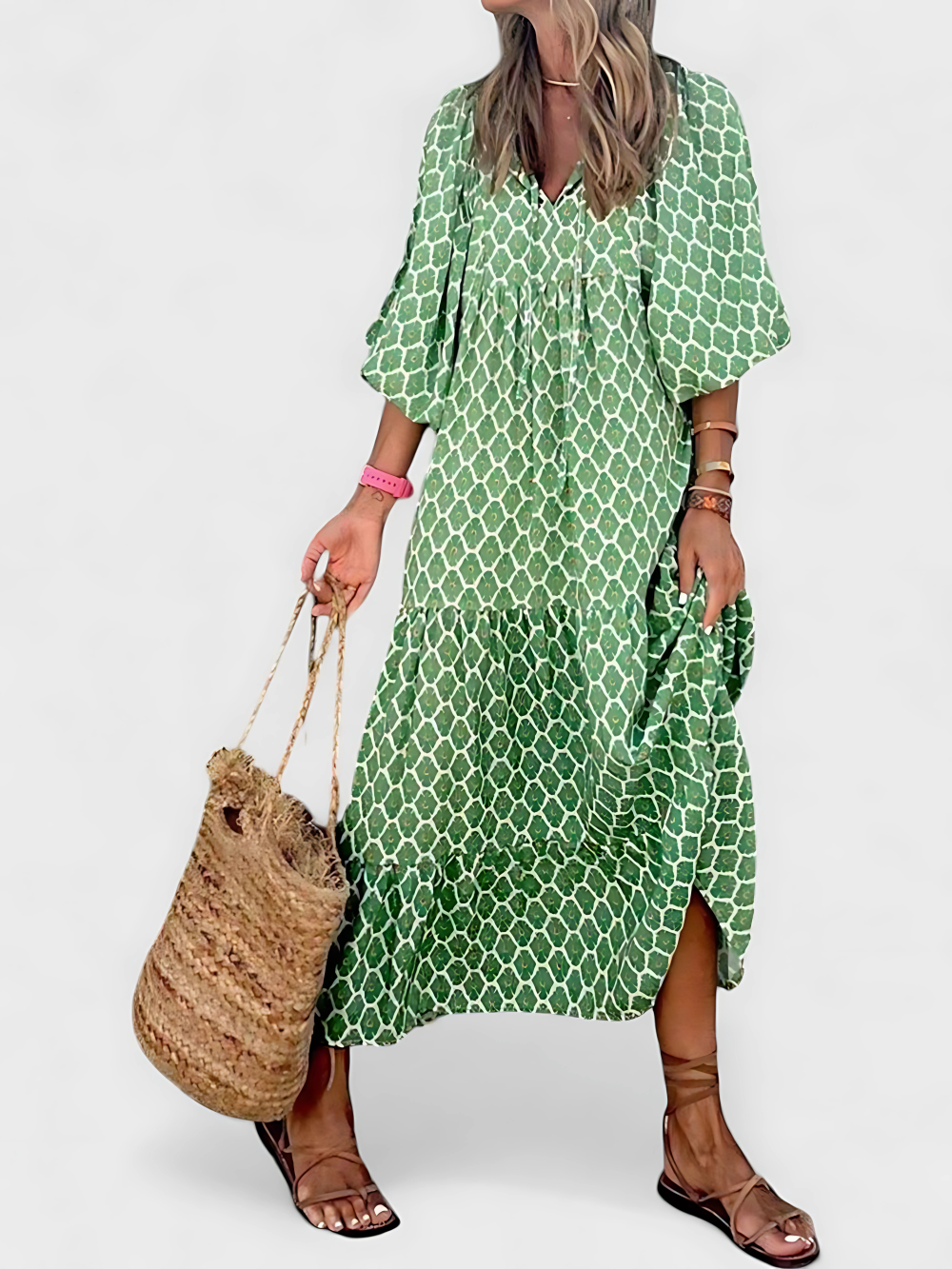 Nora's Carefree Days | Relaxed Polka Dot Midi Dress