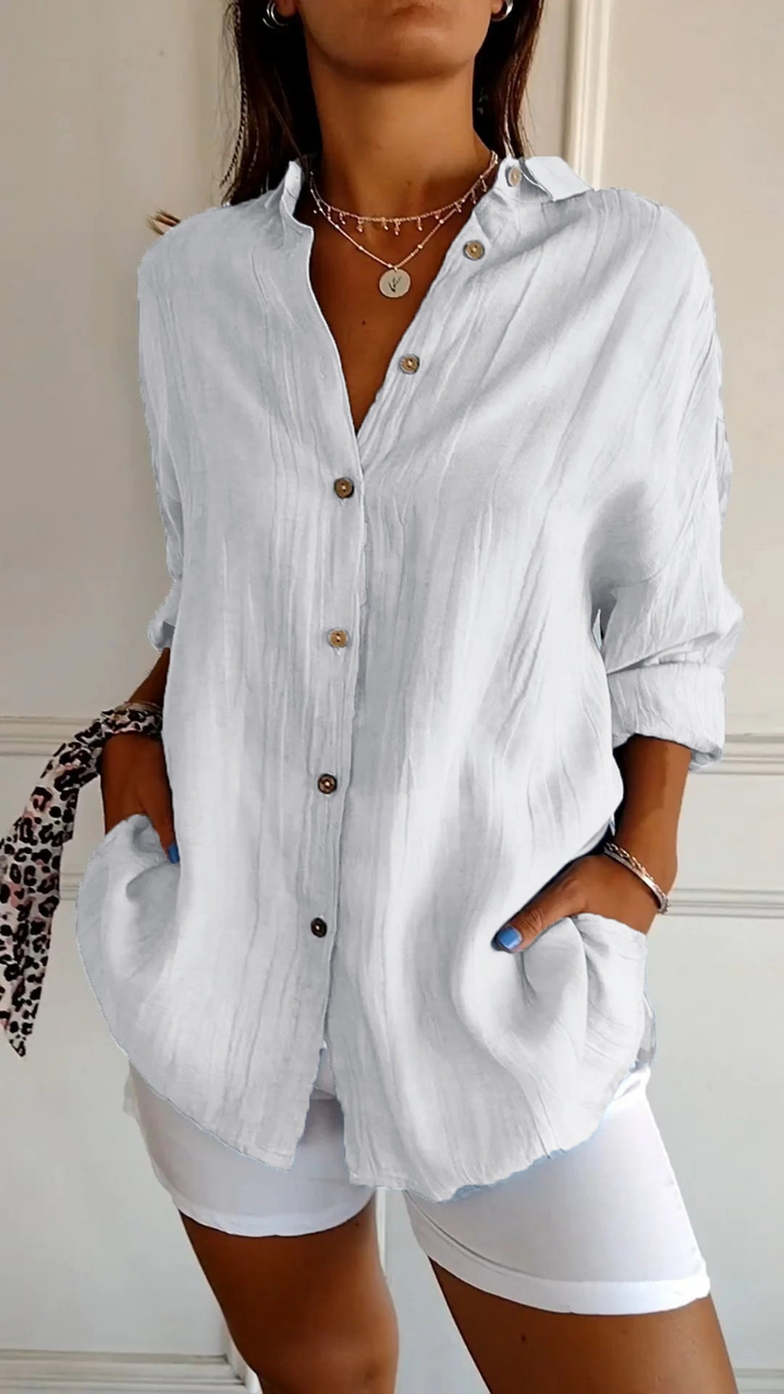 Sutton | Women's Cotton Gauze Oversized Button-Down Shirt Casual
