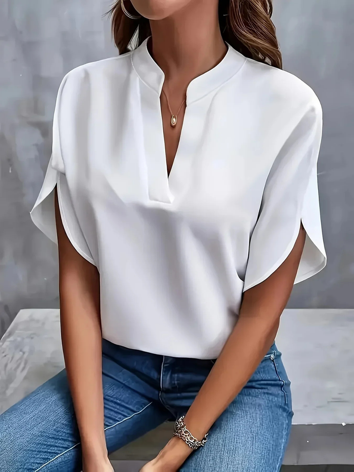 Sutton | Women's Lightweight V-Neck Short Sleeve Blouse