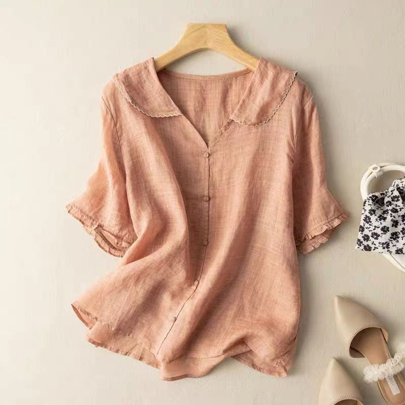 Sutton | Women's Linen Relaxed Collar Casual Blouse