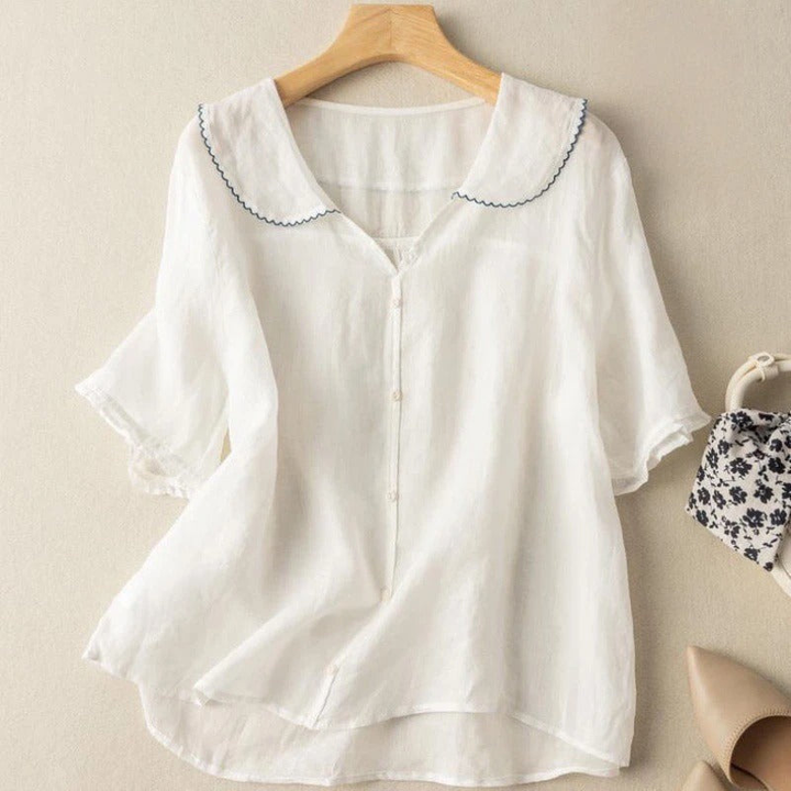 Sutton | Women's Linen Relaxed Collar Casual Blouse