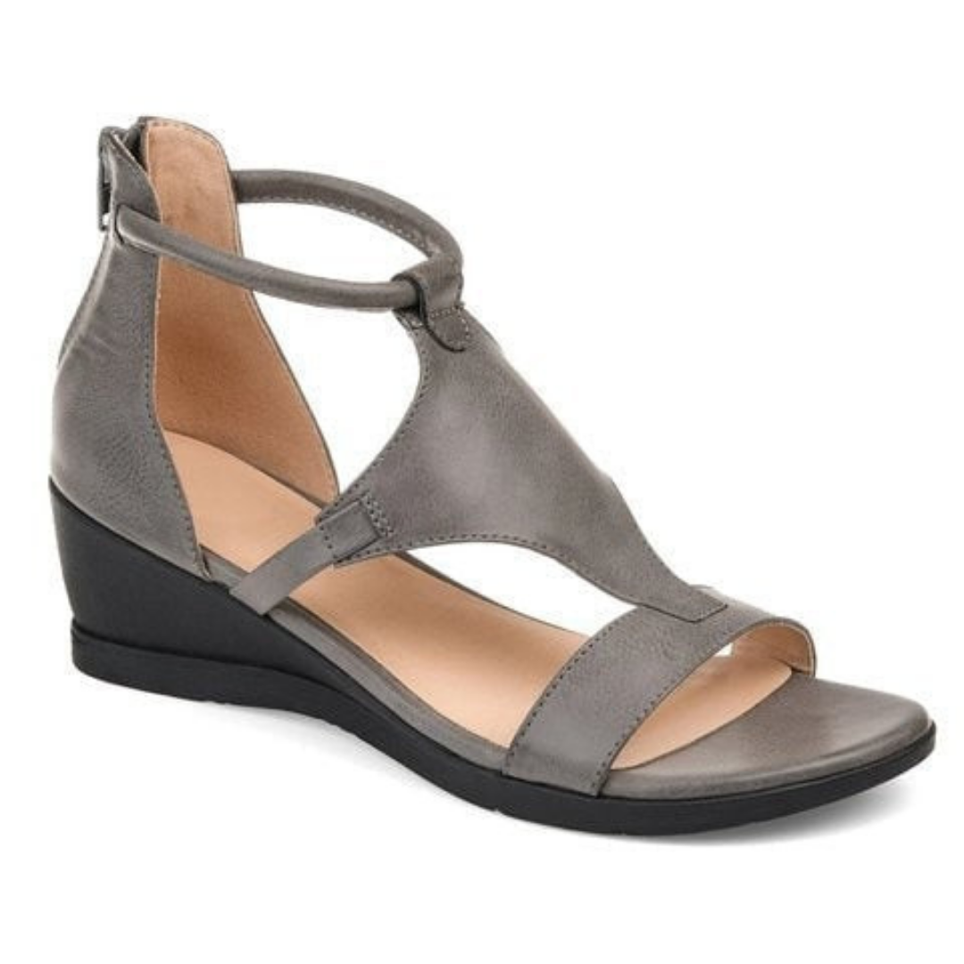 Tana | Women's Leather Ankle-Strap Open-Toe Wedge Sandals
