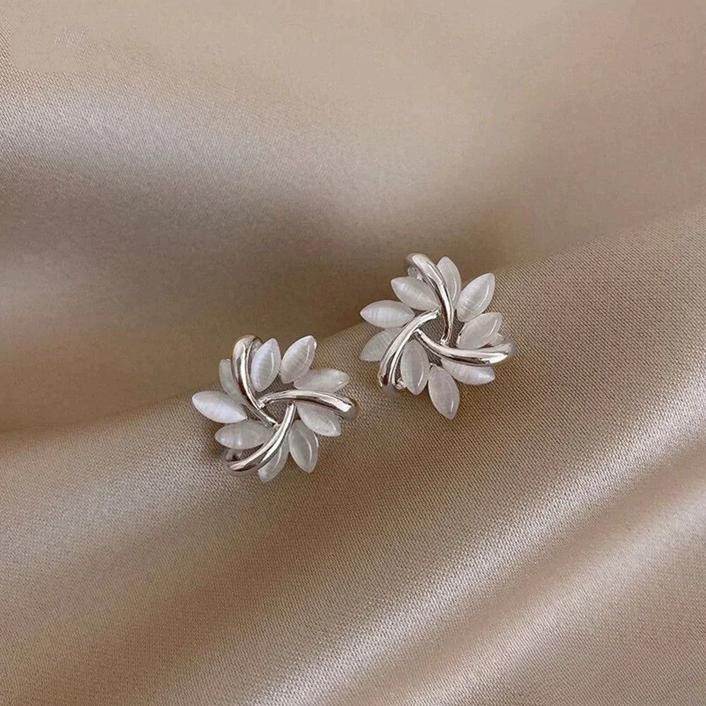 Thea | Women's Crystal & Enamel Floral Stud Earrings