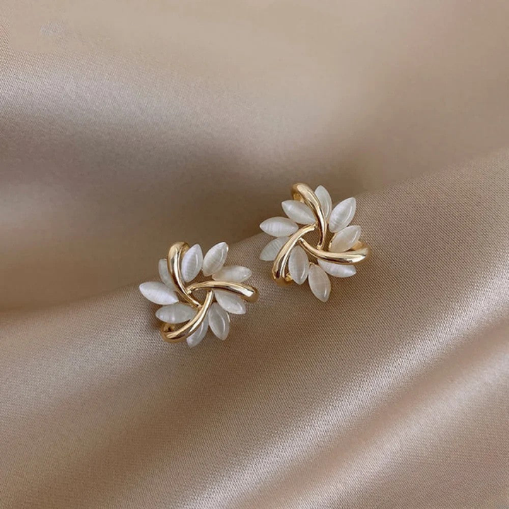 Thea | Women's Crystal & Enamel Floral Stud Earrings