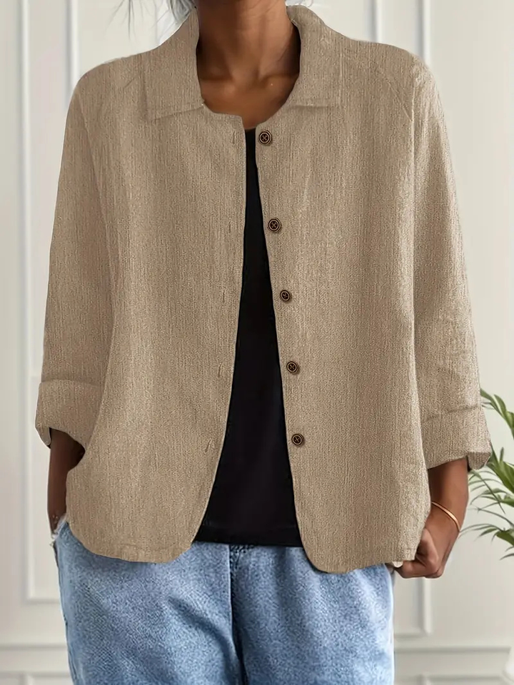 Thea | Women's Linen Button-Down Relaxed Shirt Jacket