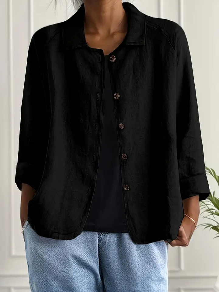 Thea | Women's Linen Button-Down Relaxed Shirt Jacket