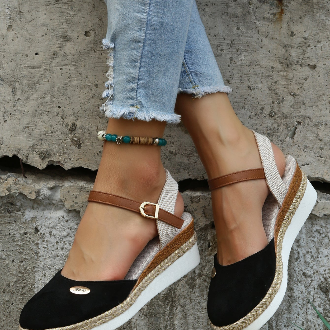 Thea | Women's Suede Closed-Toe Espadrille Platform Wedges