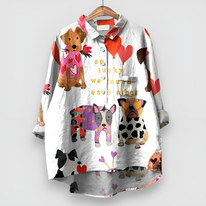 Tilly | Women's Cotton Printed Oversized Button-Down Shirt