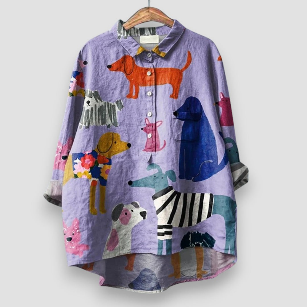 Tilly | Women's Cotton Printed Oversized Button-Down Shirt