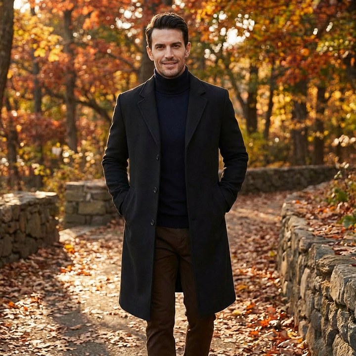 Tobias | Men's Long Coat Single Breasted Overcoat