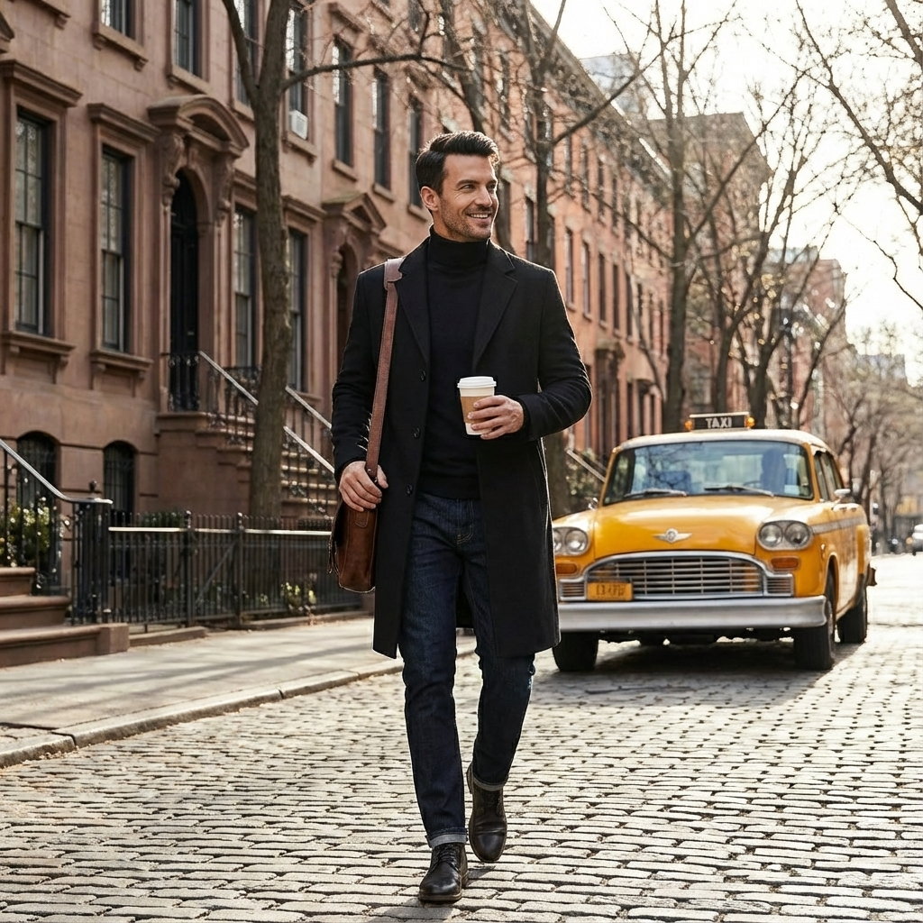 Tobias | Men's Long Coat Single Breasted Overcoat