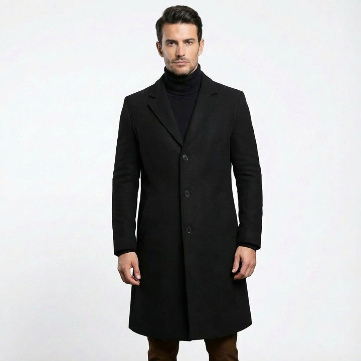 Tobias | Men's Long Coat Single Breasted Overcoat