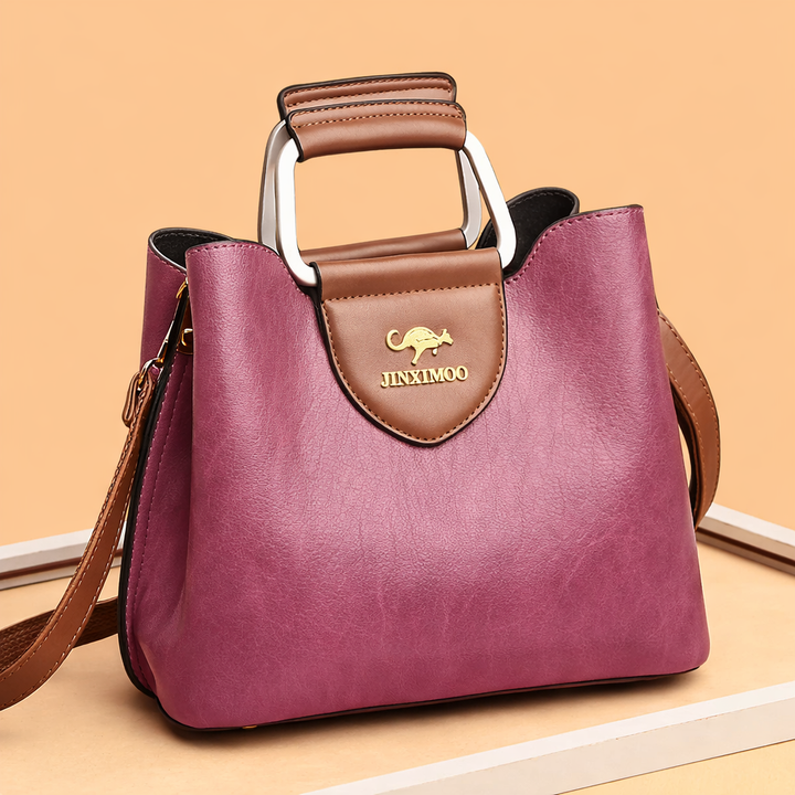 Vivian | Women's Leather Two-Tone Top Handle Crossbody Bag