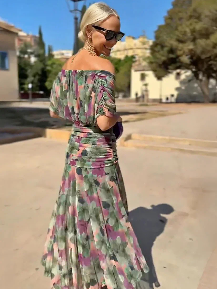 Vivienne | Women's Chiffon Wrap V-Neck Maxi Dress Elegant