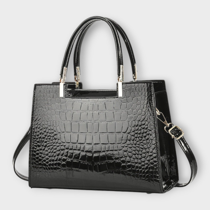 Vivienne | Women's Leather Croc-Embossed Patent Satchel Bag
