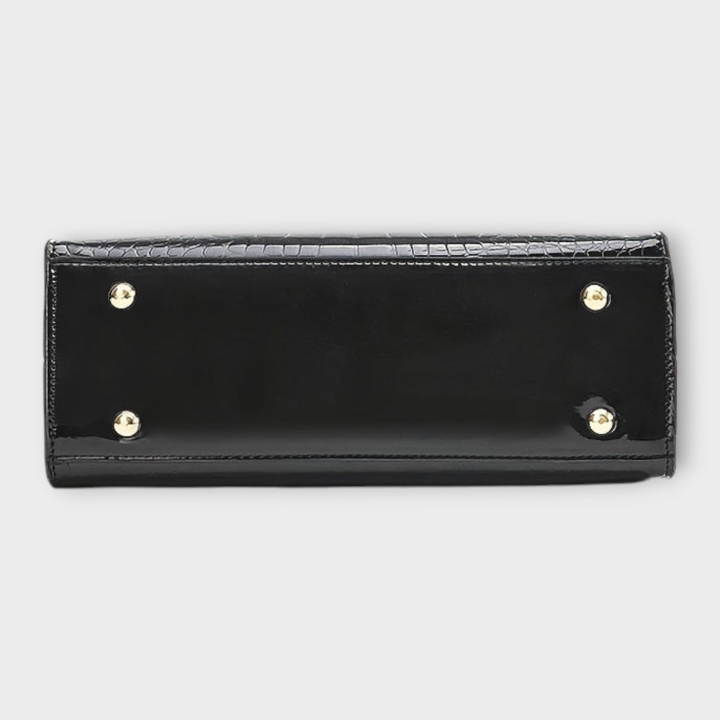 Vivienne | Women's Leather Croc-Embossed Patent Satchel Bag