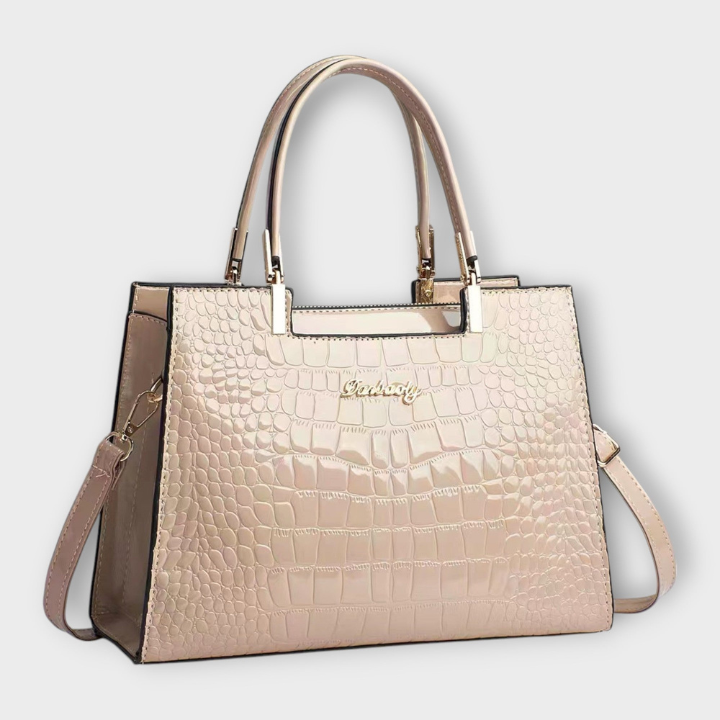 Vivienne | Women's Leather Croc-Embossed Patent Satchel Bag