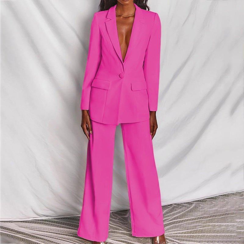 Vivienne | Women's Stretch Wide-Leg Blazer Trouser Suit Chic