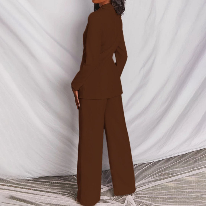 Vivienne | Women's Stretch Wide-Leg Blazer Trouser Suit Chic