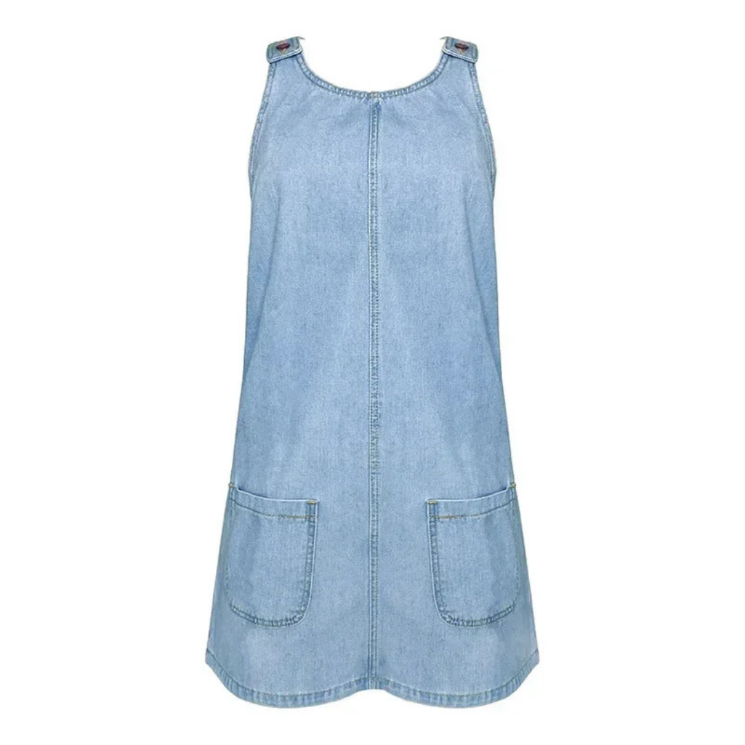 Willa | Women's Blue Denim Sleeveless Pocket Mini Dress