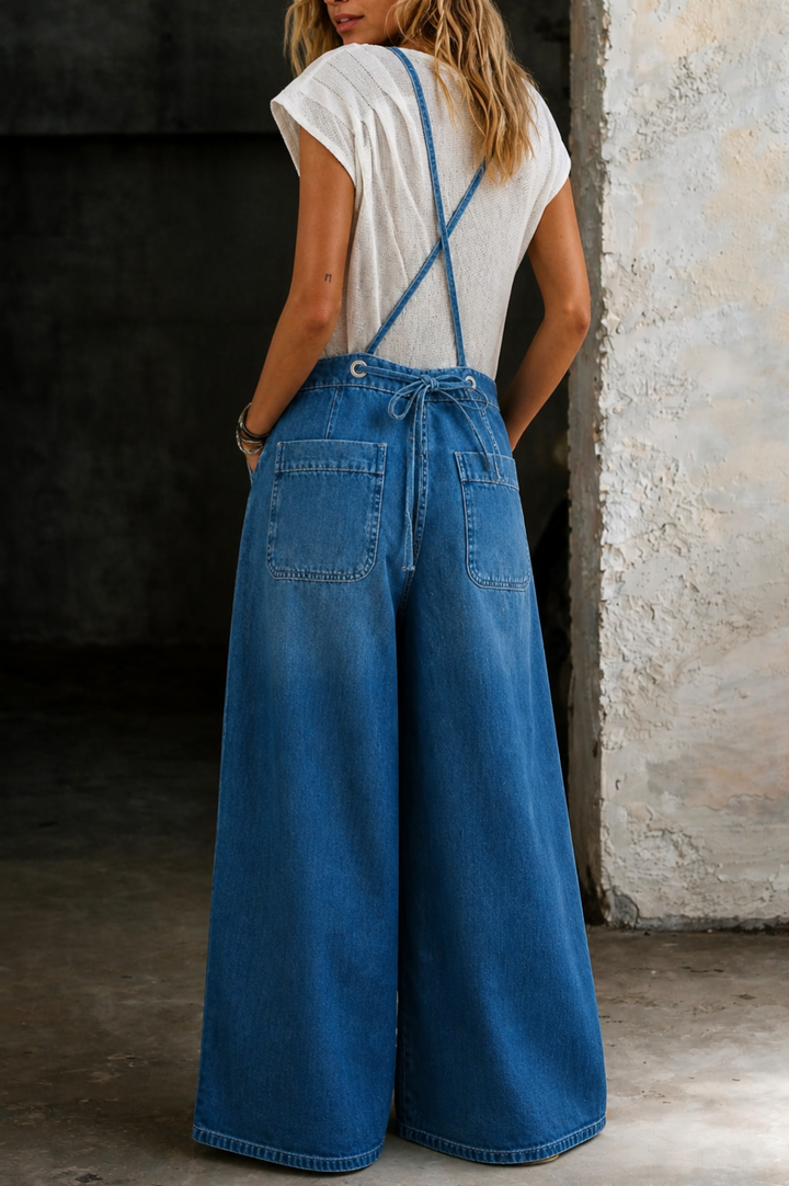 Winslow | Women's Denim Wide-Leg Cropped Overalls