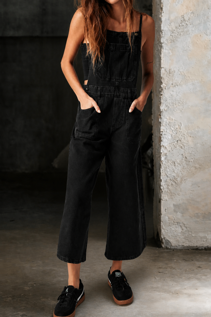 Winslow | Women's Denim Wide-Leg Cropped Overalls