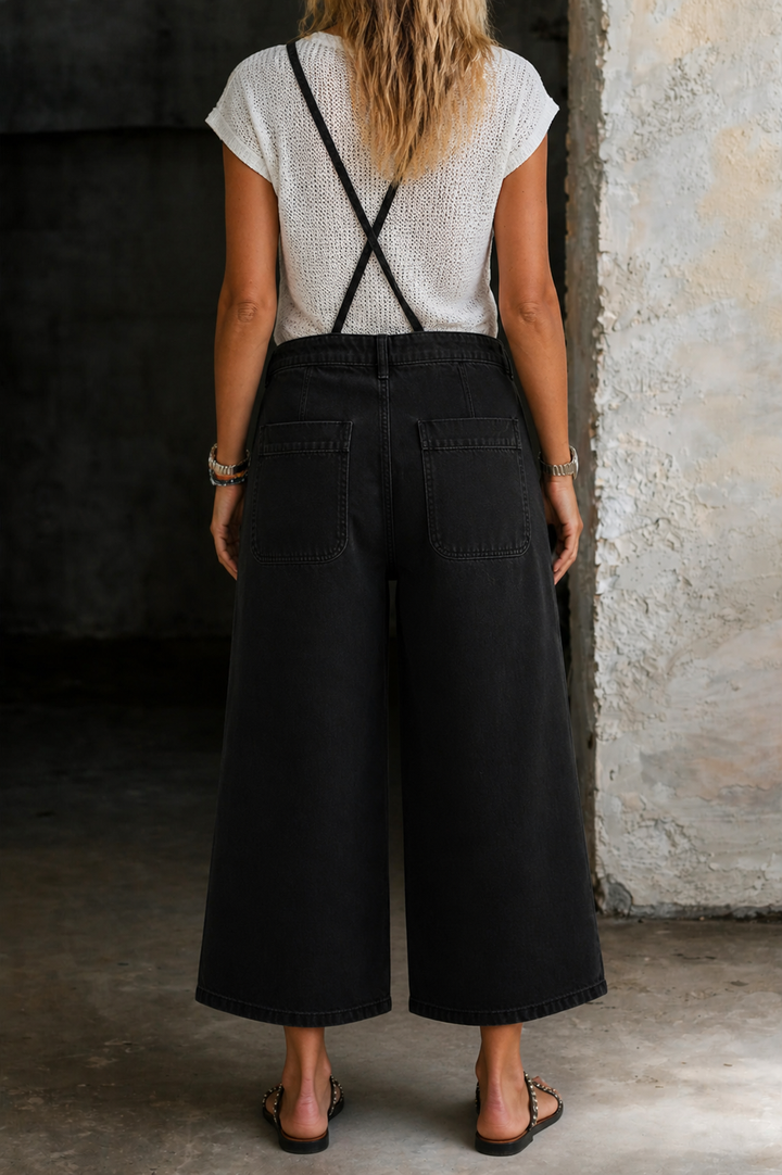Winslow | Women's Denim Wide-Leg Cropped Overalls
