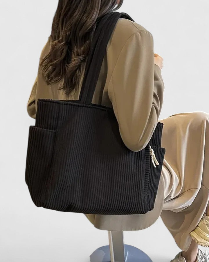 Wren | Women's Corduroy Large Capacity Shoulder Tote Bag