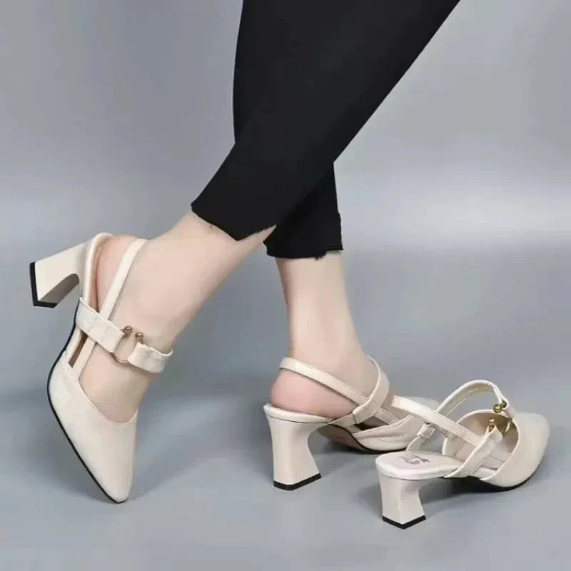 Wren | Women's Leather Mary Jane Block Heel Slingback Pumps