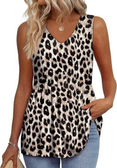 Wren | Women's Lightweight Textured V-Neck Sleeveless Peplum Top
