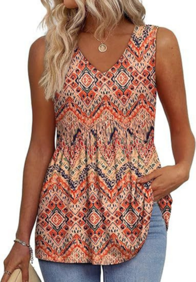 Wren | Women's Lightweight Textured V-Neck Sleeveless Peplum Top