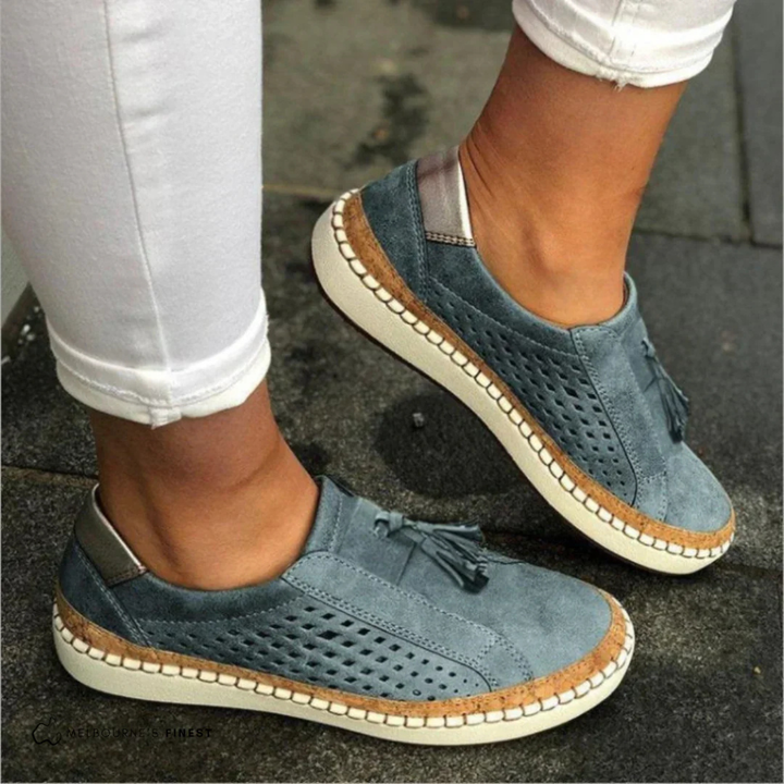Wren | Women's Suede Tassel Slip-On Flatform Sneakers