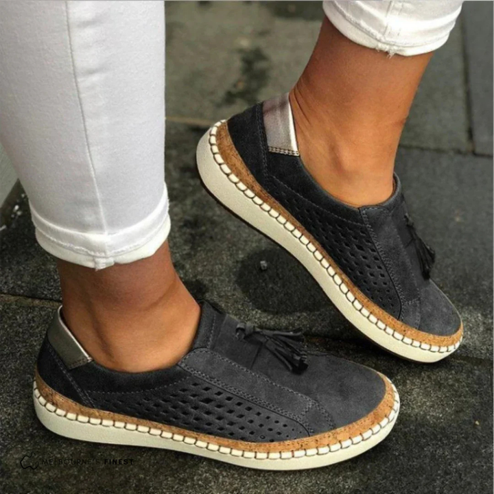 Wren | Women's Suede Tassel Slip-On Flatform Sneakers