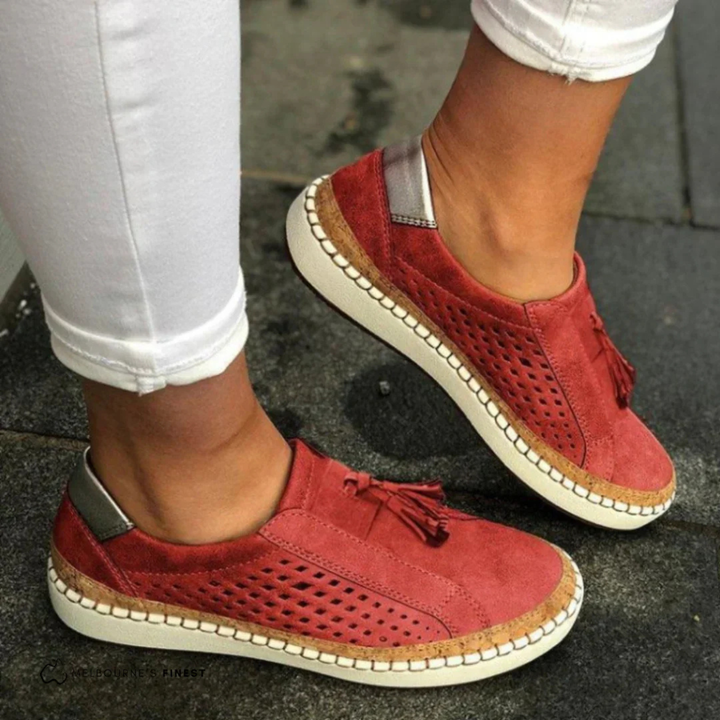 Wren | Women's Suede Tassel Slip-On Flatform Sneakers