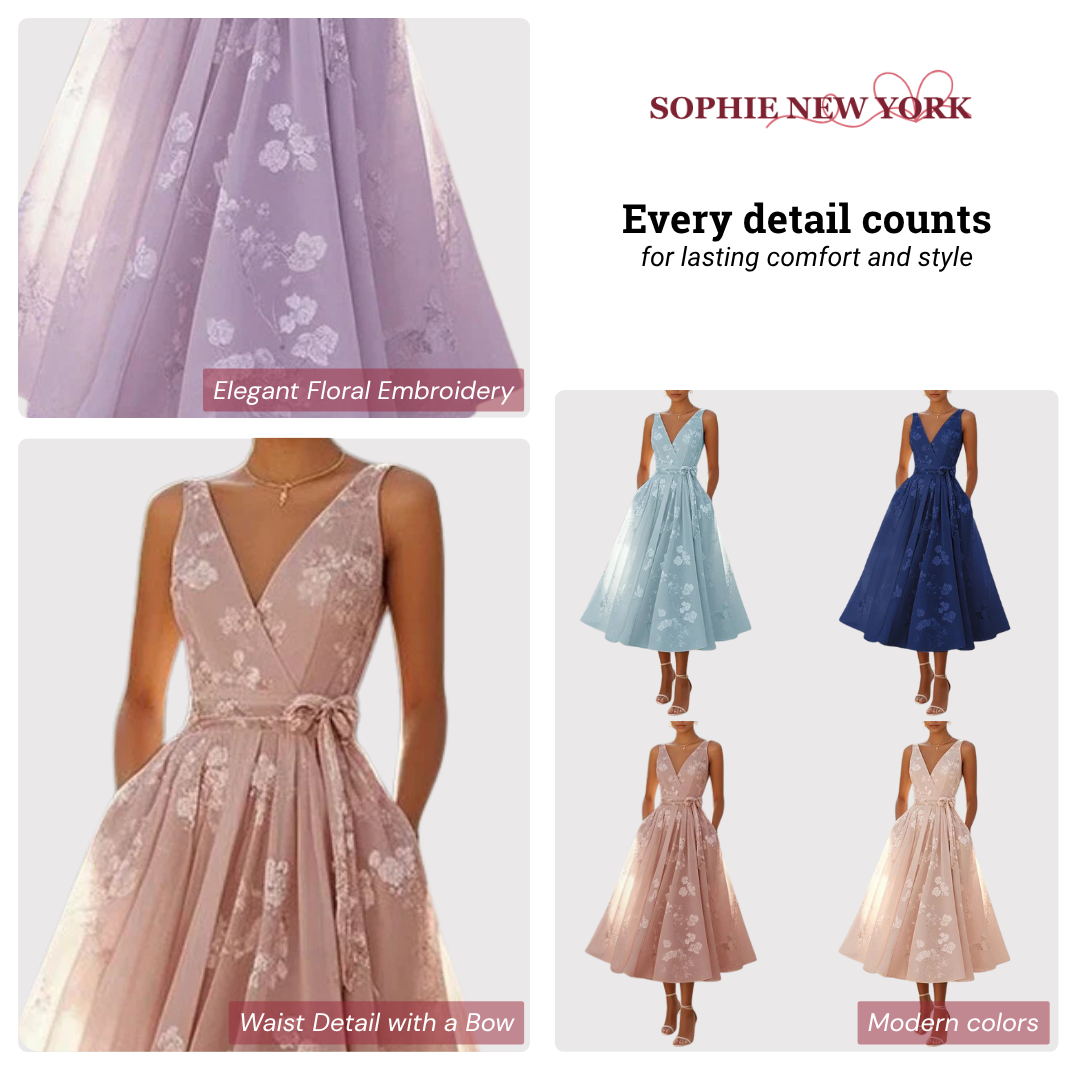 Liliane's Subtle Bloom | Sleeveless A-Line Midi Dress