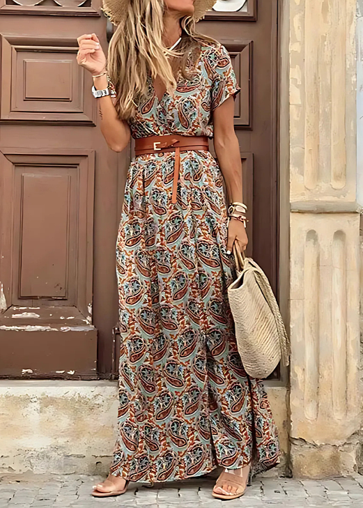 Serena's Sunlit Grace | Sleeveless Floral Maxi Dress