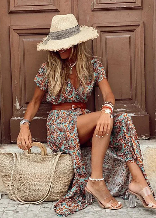 Serena's Sunlit Grace | Sleeveless Floral Maxi Dress