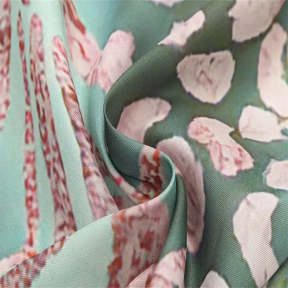 Alina's Garden Glow | Printed Wrap Midi Dress